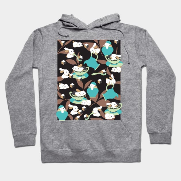 Rabbit Tea Party Art II Hoodie by FlinArt